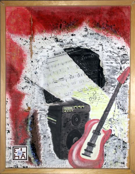 Eigene Technik: Collage "Band: Gitarre"